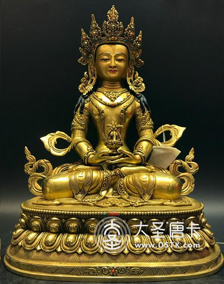 長壽佛鎏金一尺