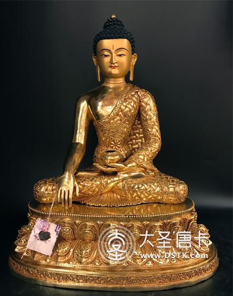 釋迦牟尼佛鎏金一尺半