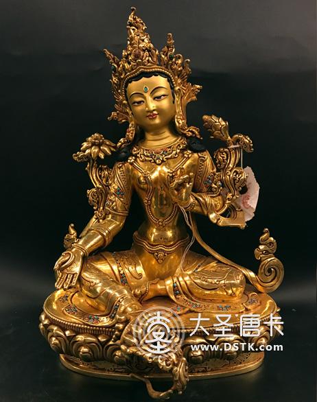 綠度母鎏金一尺