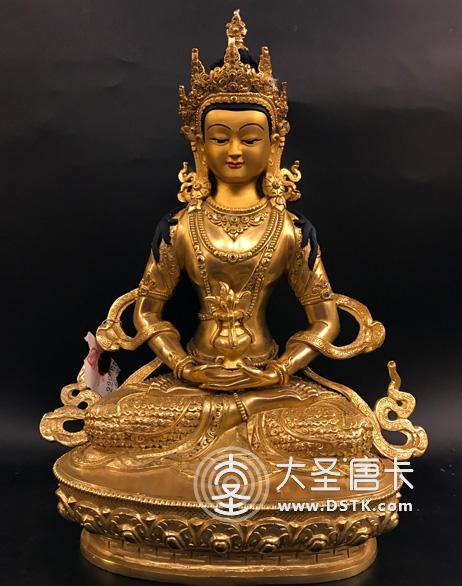 長壽佛鎏金一尺