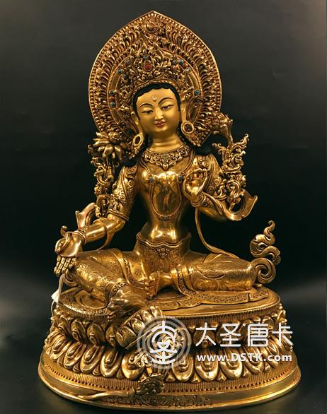 綠度母鎏金精品46cm