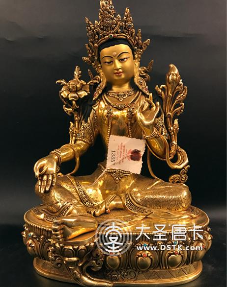 綠度母鎏金一尺