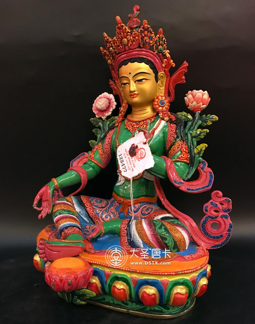 綠度母彩繪一尺