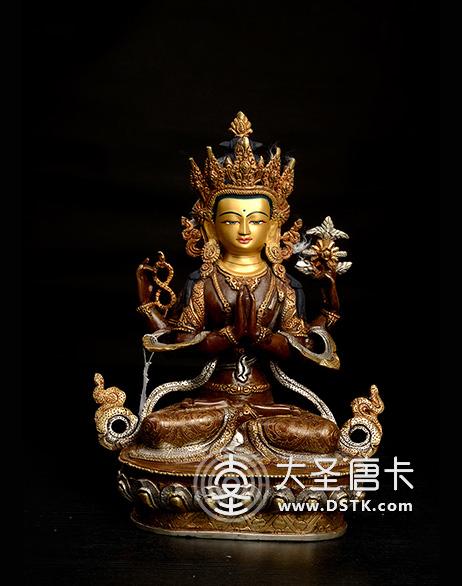 四臂觀音紫銅一尺