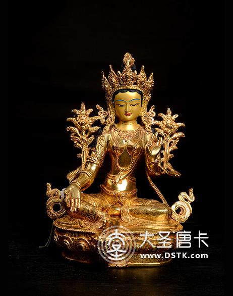 綠度母鎏金一尺