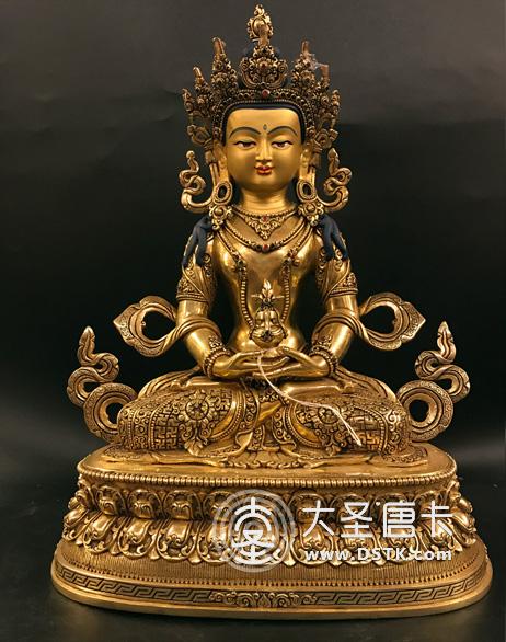 長壽佛鎏金一尺