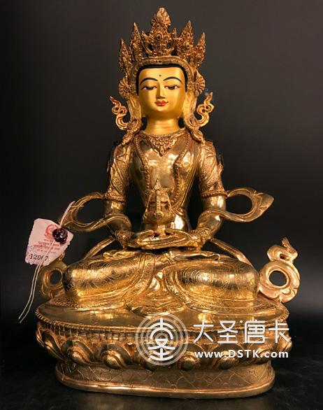 長壽佛鎏金一尺