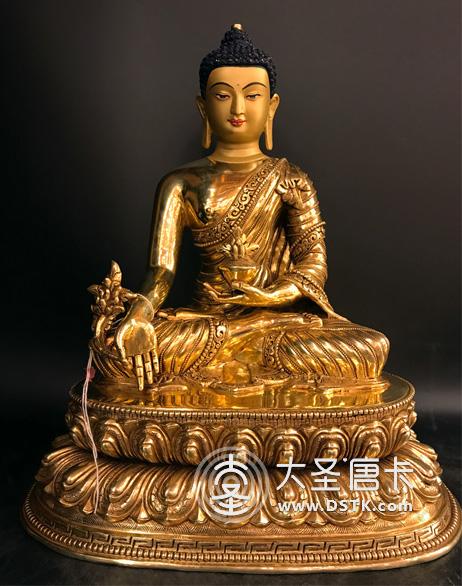 藥師佛鎏金一尺