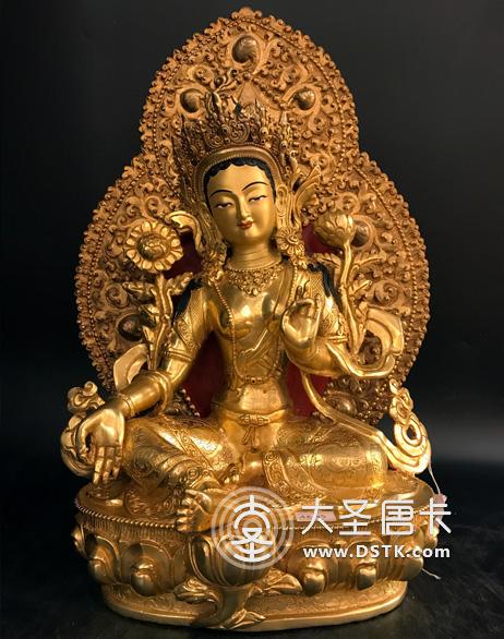 綠度母鎏金42cm