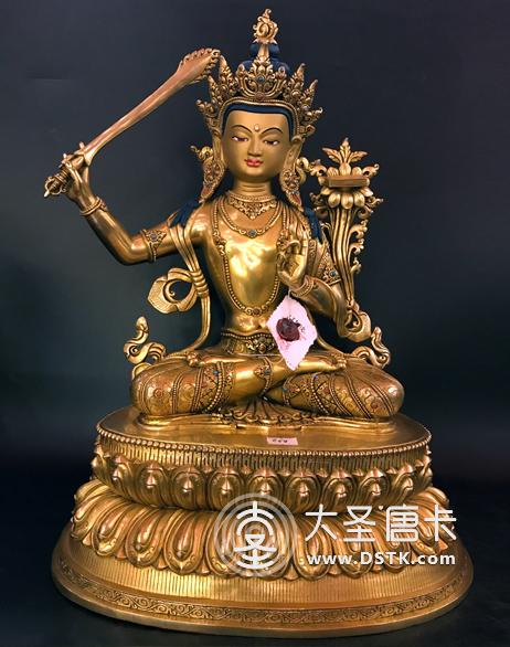 文殊菩薩鎏金42cm