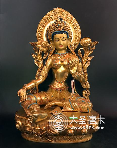 綠度母鎏金40cm
