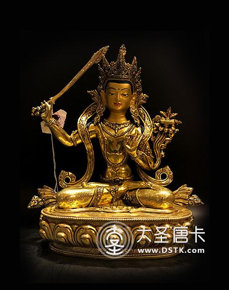 文殊菩薩鎏金33cm