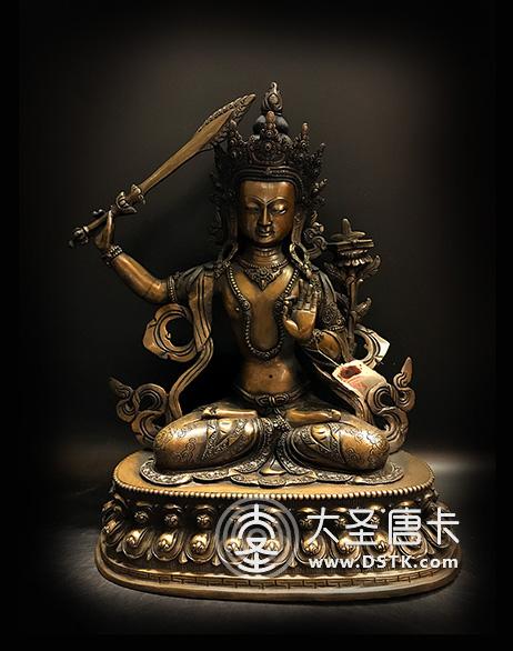 文殊菩薩鎏金33cm