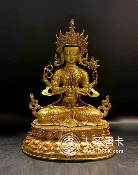 四臂觀音鎏金50cm