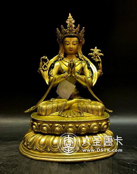 四臂觀音鎏金33cm