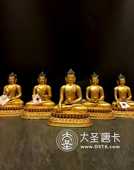 五方佛鎏金23cm