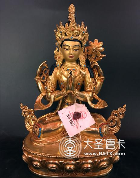 四臂觀音鎏金7寸