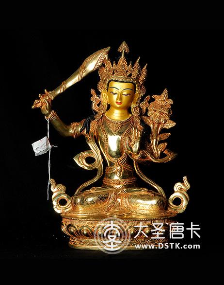 文殊菩薩鎏金一尺