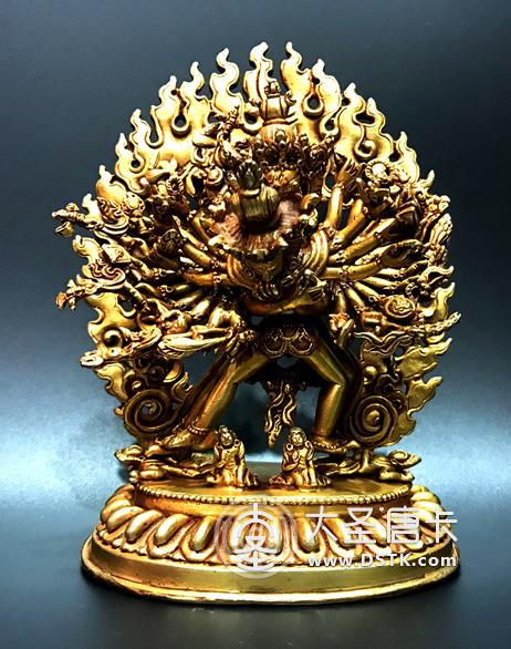 時輪金剛鎏金14cm