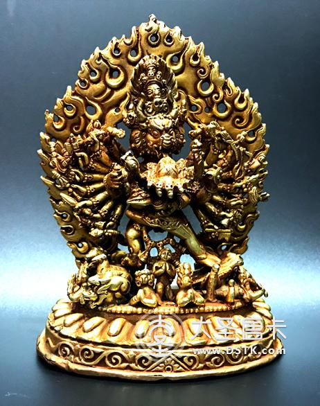 大威德金剛鎏金12cm