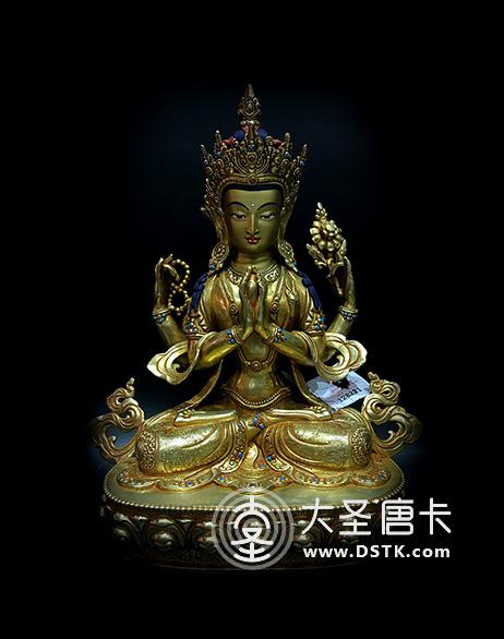 四臂觀音鎏金33cm