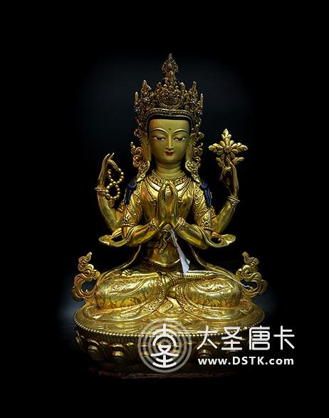 四臂觀音鎏金33cm