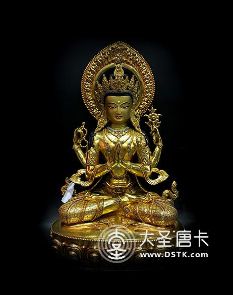 四臂觀音鎏金43cm