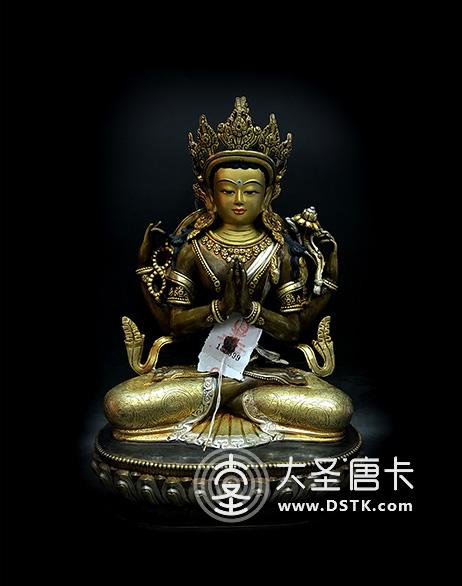 四臂觀音鎏金33cm