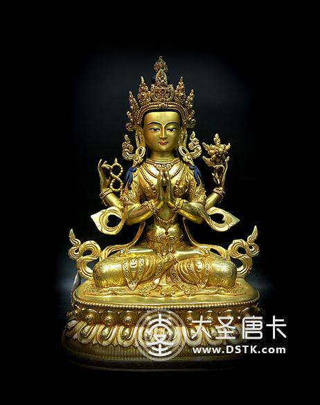 四臂觀音鎏金33cm