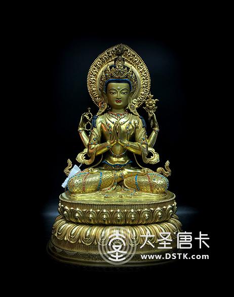 四臂觀音鎏金45cm