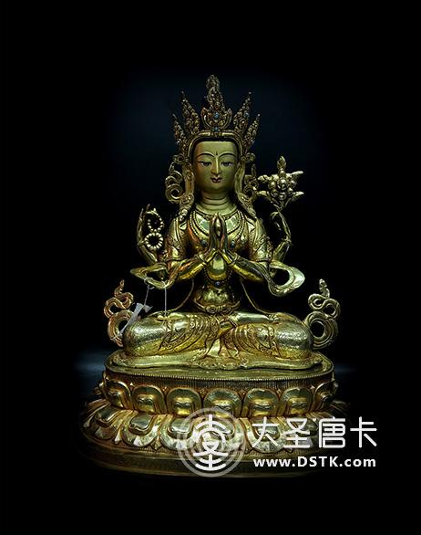 四臂觀音鎏金40cm