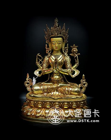 四臂觀音鎏金50cm