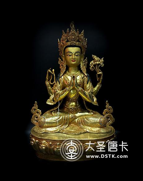 四臂觀音鎏金50cm