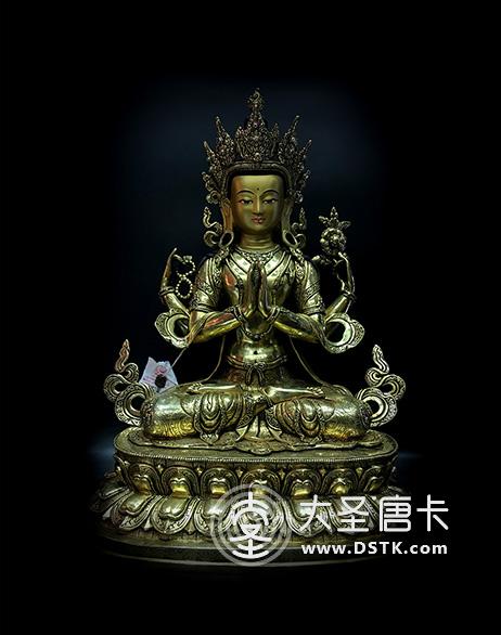 四臂觀音鎏金48cm