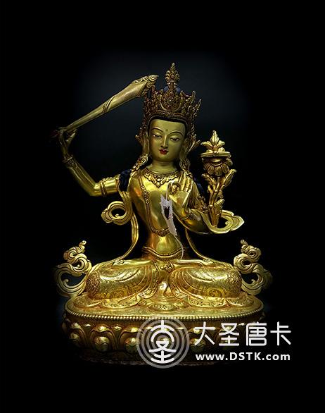 文殊菩薩鎏金36cm