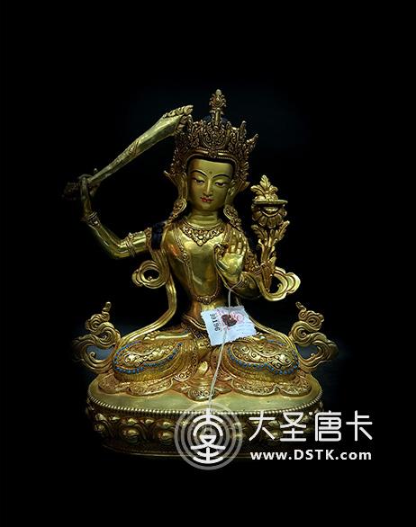 文殊菩薩鎏金33cm