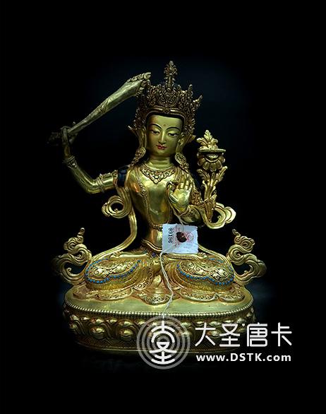 文殊菩薩鎏金33cm