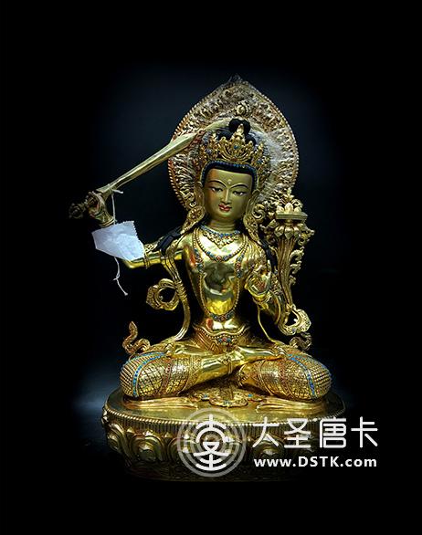 文殊菩薩鎏金42cm