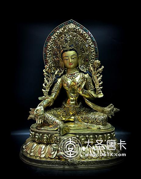 綠度母鎏金55cm