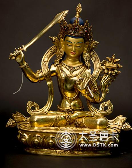 文殊菩薩鎏金33cm