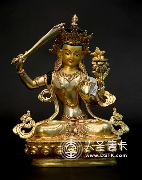 文殊菩薩鎏金33cm