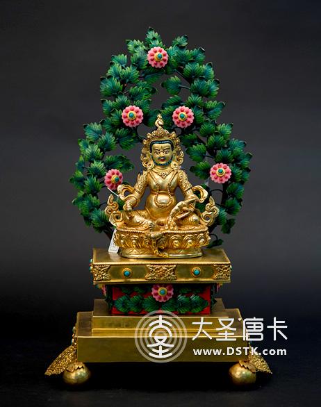 黃財神底座背光40cm