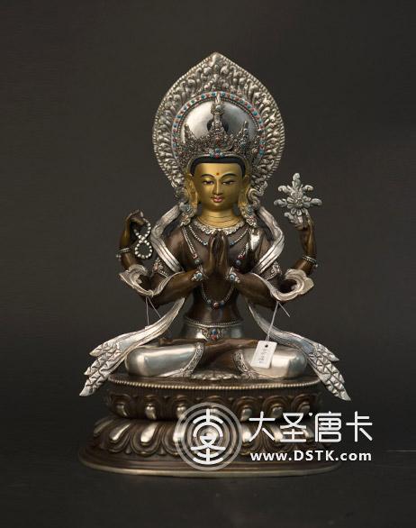 四臂觀音紫銅一尺