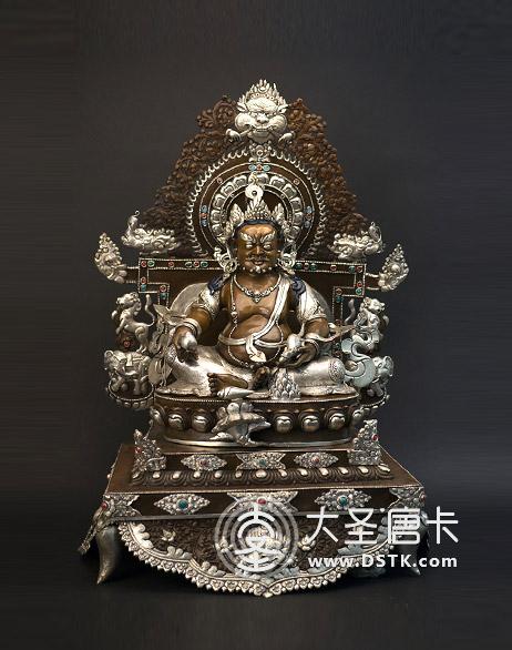 黃財神紫銅背光80cm