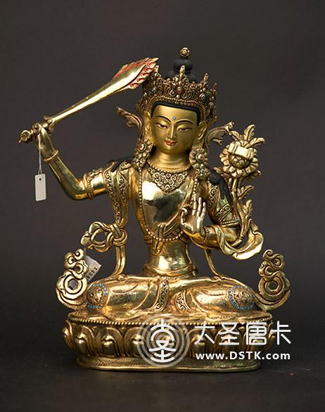 文殊菩薩鎏金33cm