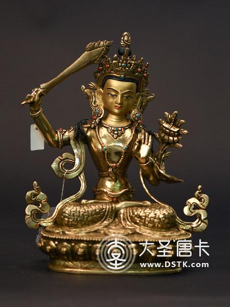 文殊菩薩鎏金23cm