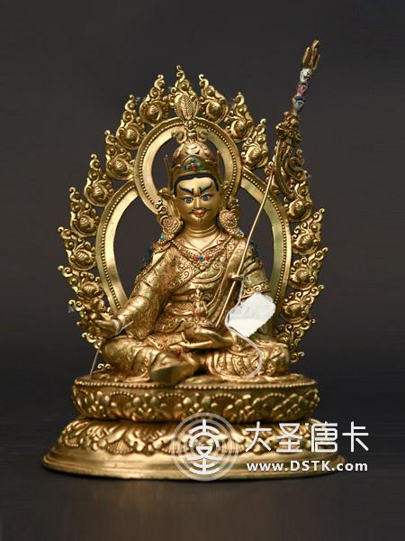 蓮花生大師鎏金背光33cm