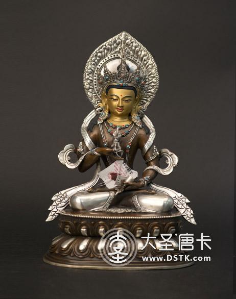 長壽佛紫銅鎏銀一尺