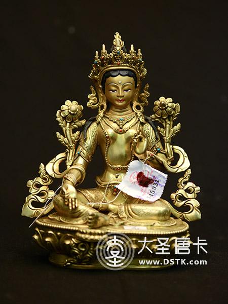 綠度母鎏金23cm