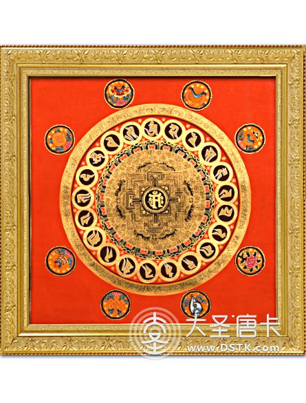 吉祥八寶紅底壇城